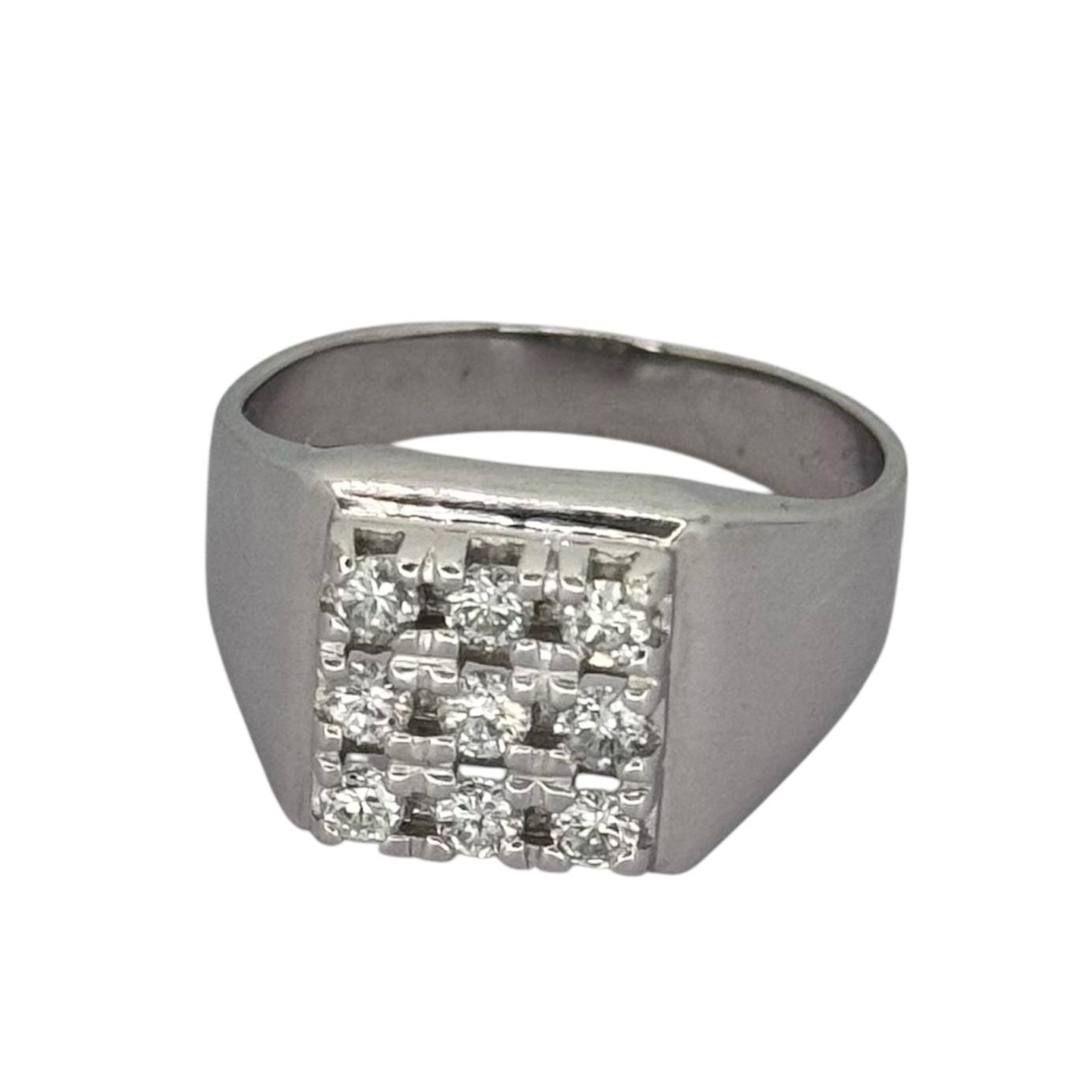 750WG Diamond D9 Men Ring