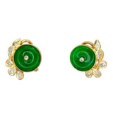 750/850 Diamond Jade Earring