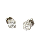 18KWG Princess Cut D2, Oval D8 Earring
