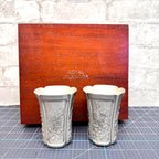 Royal Selangor Pewter Four Seasons Tumbler w/Case ,Pair H-8.5CM