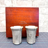 Royal Selangor Pewter Four Seasons Tumbler w/Case ,Pair H-8.5CM