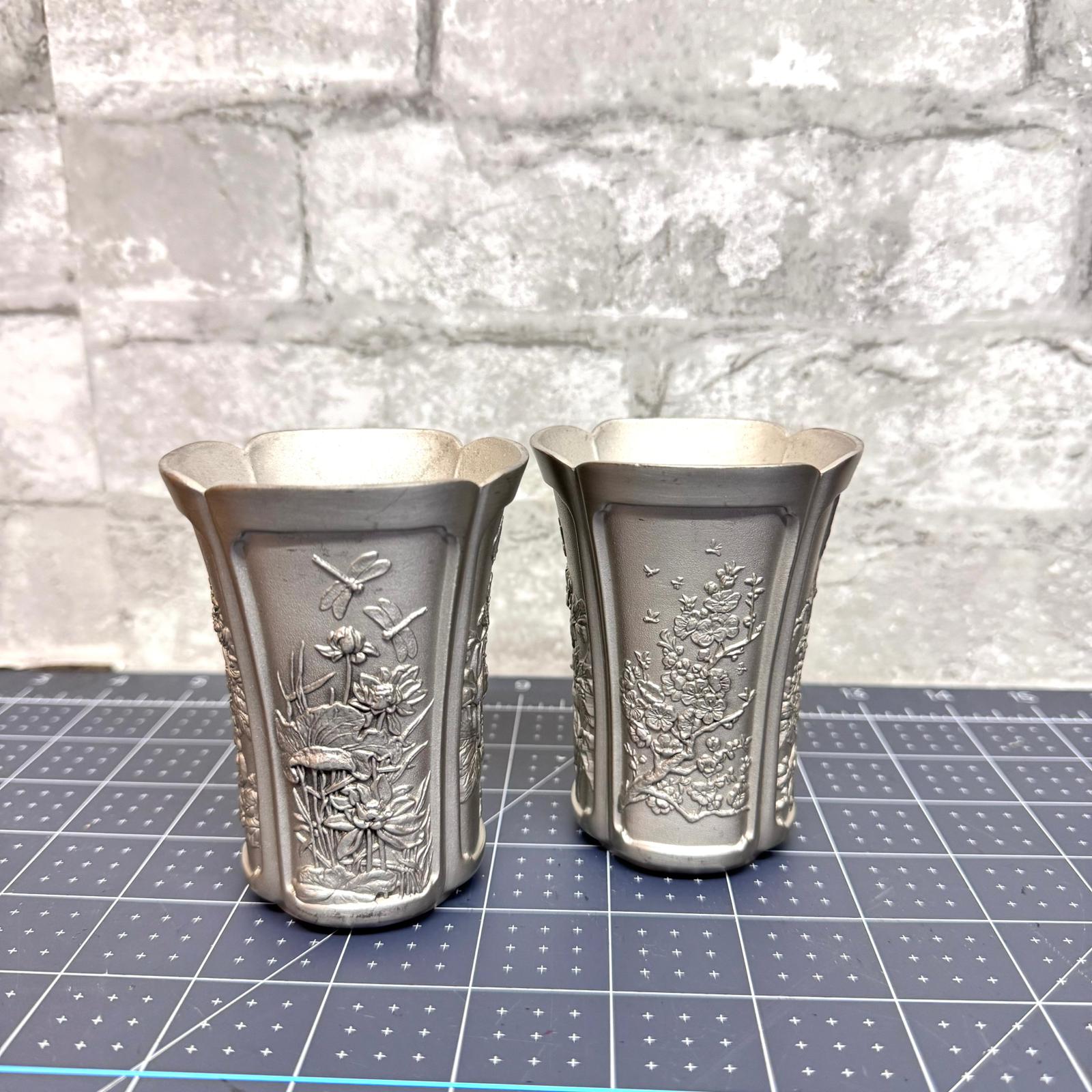Royal Selangor Pewter Four Seasons Tumbler w/Case ,Pair H-8.5CM Secondary image