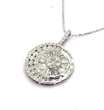 18KWG Diamond=1.5cts Necklace w/Cert