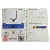 750YG Diamond Blue Sapphire Necklace w/Cert