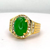 850YG Diamond Jadeite Lady Ring w/Cert