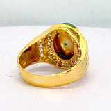 850YG Diamond Jadeite Lady Ring w/Cert
