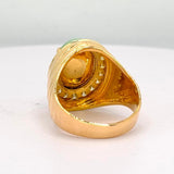 916YG Diamond Jadeite Jade Men Ring w/Cert