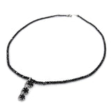 18K/PT850 Black Diamond 21=1cts Necklace w/Cert