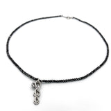 18K/PT850 Black Diamond 21=1cts Necklace w/Cert