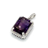 18KWG Amethyst1=18.51cts Diamond Pendant w/Cert
