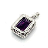18KWG Amethyst1=18.51cts Diamond Pendant w/Cert