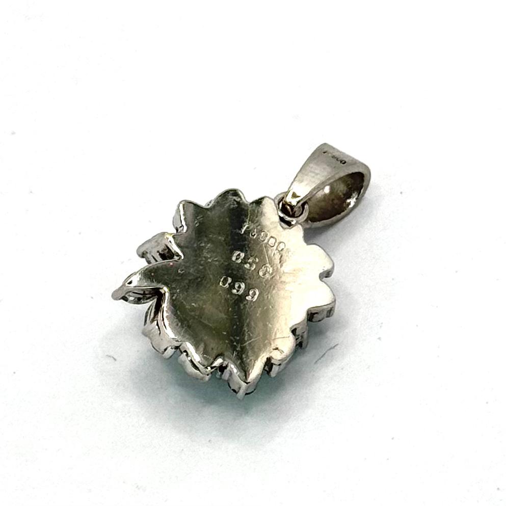 PT900 Emerald1=0.58cts Diamond Pendant w/Cert Secondary image