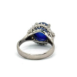 PT900 Blue Star Sapphire=10.79cts, Diamond=0.6cts Ring w/Cert