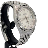 Rolex 16234 Datejust Automatic Diamond Index and Bezel With Blue Sapphire Watch, 36mm