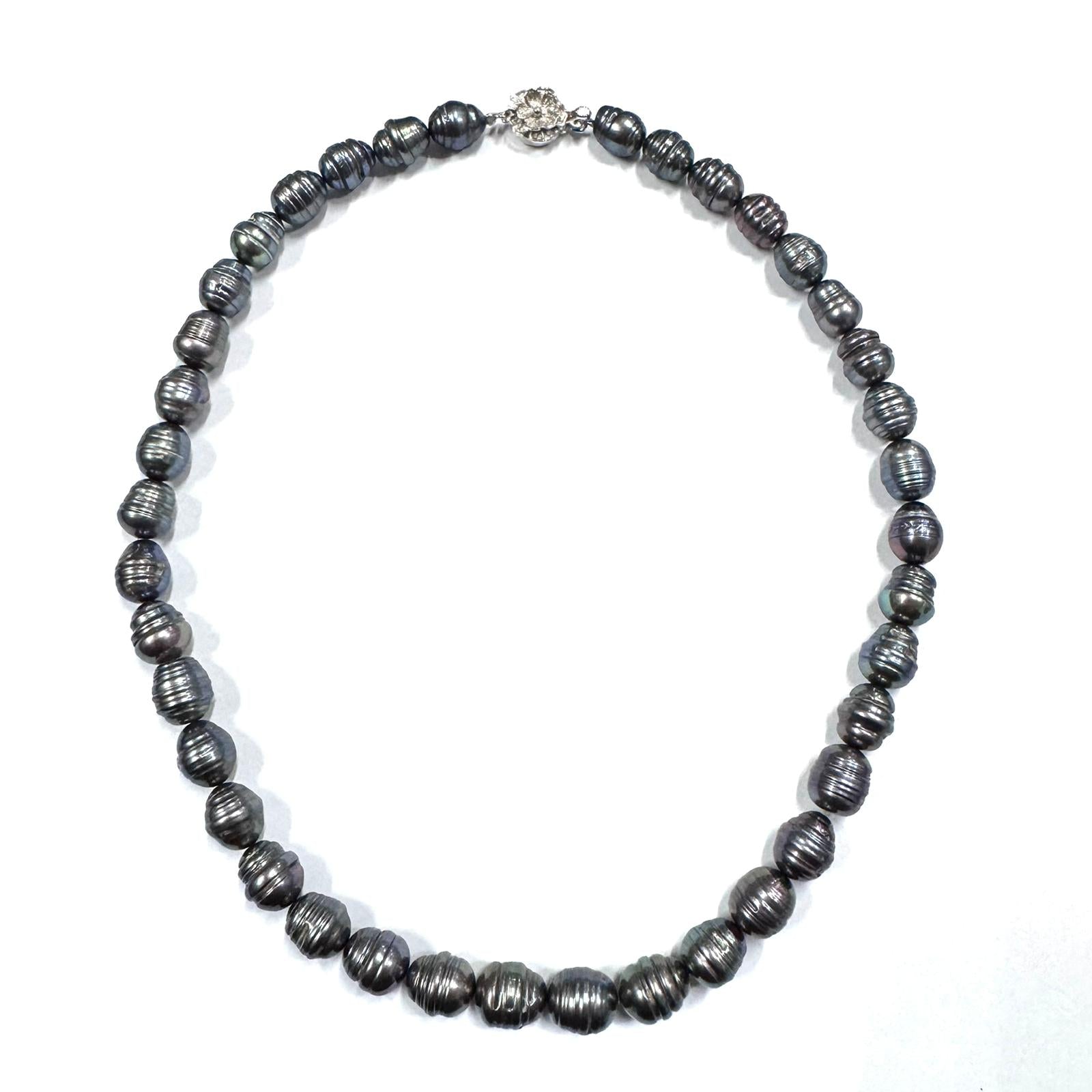Black Baroque Pearl=9-10mm With Silver 925 Clasp Main image
