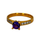 750YG Amethyst Diamond Ring