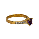 750YG Amethyst Diamond Ring