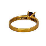 750YG Amethyst Diamond Ring