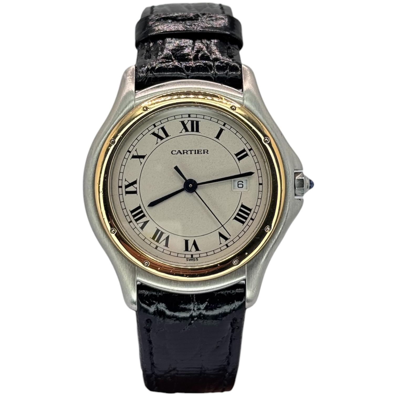 Cartier Cougar Panthere 118000R 18KYG Bezel Quartz Watch 33mm Main image