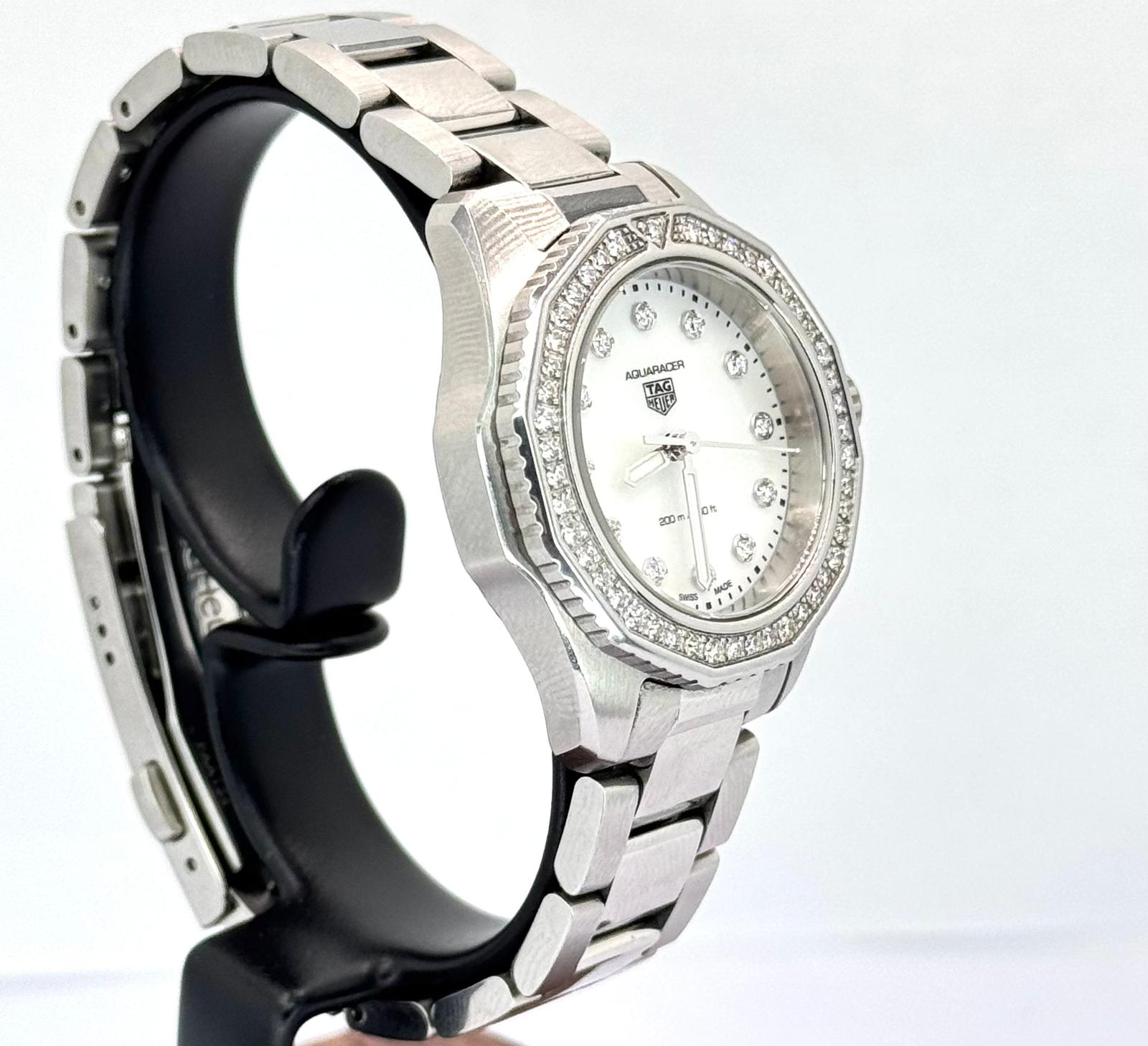 Tag Heuer Aquaracer Quartz Diamond White Mother of Pearl Dial Ladies Watch WBP1417 , 30mm Secondary image