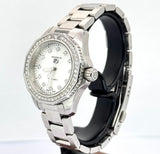 Tag Heuer Aquaracer Quartz Diamond White Mother of Pearl Dial Ladies Watch WBP1417 , 30mm