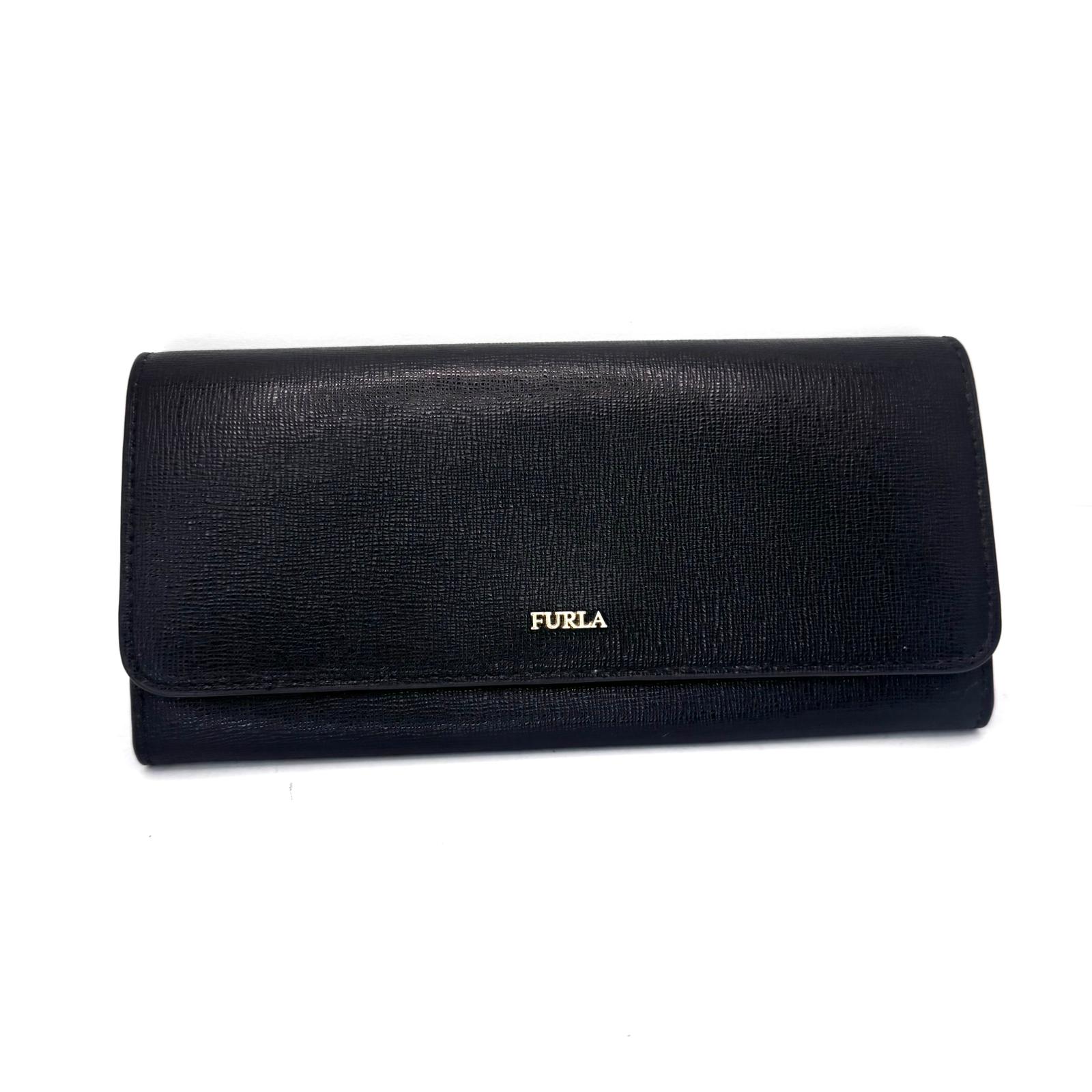 Furla Leather Long Wallet, Black Main image