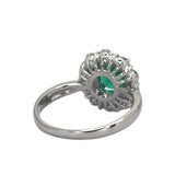 PT900 Emerald=1.3cts, Diamond=0.96cts Ring w/Cert Card