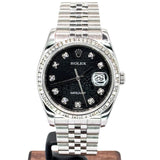 Rolex 116234 Datejust Diamond Bezel and Index Automatic Computer Black Dial Watch, 36mm