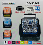 EPE FP336S Solar Charged Wireless Speaker With 8in Fan