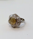 Natural Zircon Cat's Eye Ring , Pt900