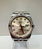 ROLEX 116234-MEN/D'JUST/SS/SILV D10/CUST SAPP4-DIA BEZ/36MM