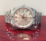 ROLEX 116234-MEN/D'JUST/SS/SILV D10/CUST SAPP4-DIA BEZ/36MM