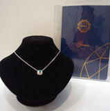 NATURAL EMERALD NECKLACE -PT900/PT850/EMERALD1=0.21/D1=0.23CT/6.0G