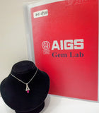 UNHEAT-NATURAL RUBY NECKLACE-PT900 / R1=0.53/MD=0.16/5.2G/CERT