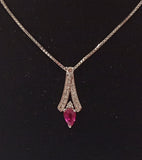 UNHEAT-NATURAL RUBY NECKLACE-PT900 / R1=0.53/MD=0.16/5.2G/CERT