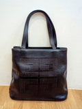 GIVENCHY SHOULDER BAG-BLACK LEATHER WITH PERFORATED LOGO GIVENCHY