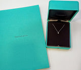 Tiffany & Co. 0.21ct Natural Round Diamond Pt950 Solitaire Pendant Necklace