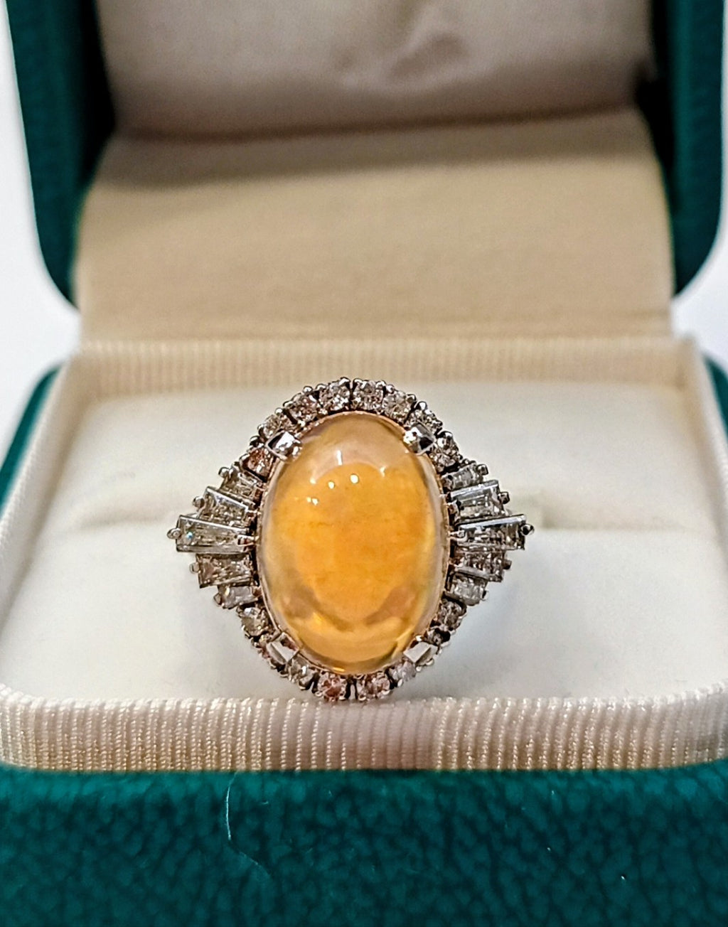 Fire Opal Ring-Pt900