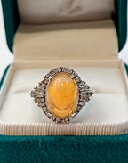 Fire Opal Ring-Pt900