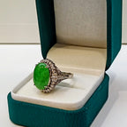 Natural Jadeite Diamond Ring