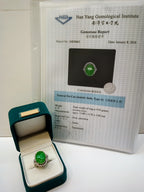 Natural Jadeite Diamond Ring