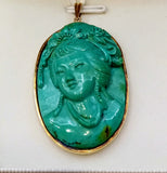 Turquoise Pendant-18k/Turquoise Cameo/11.5g