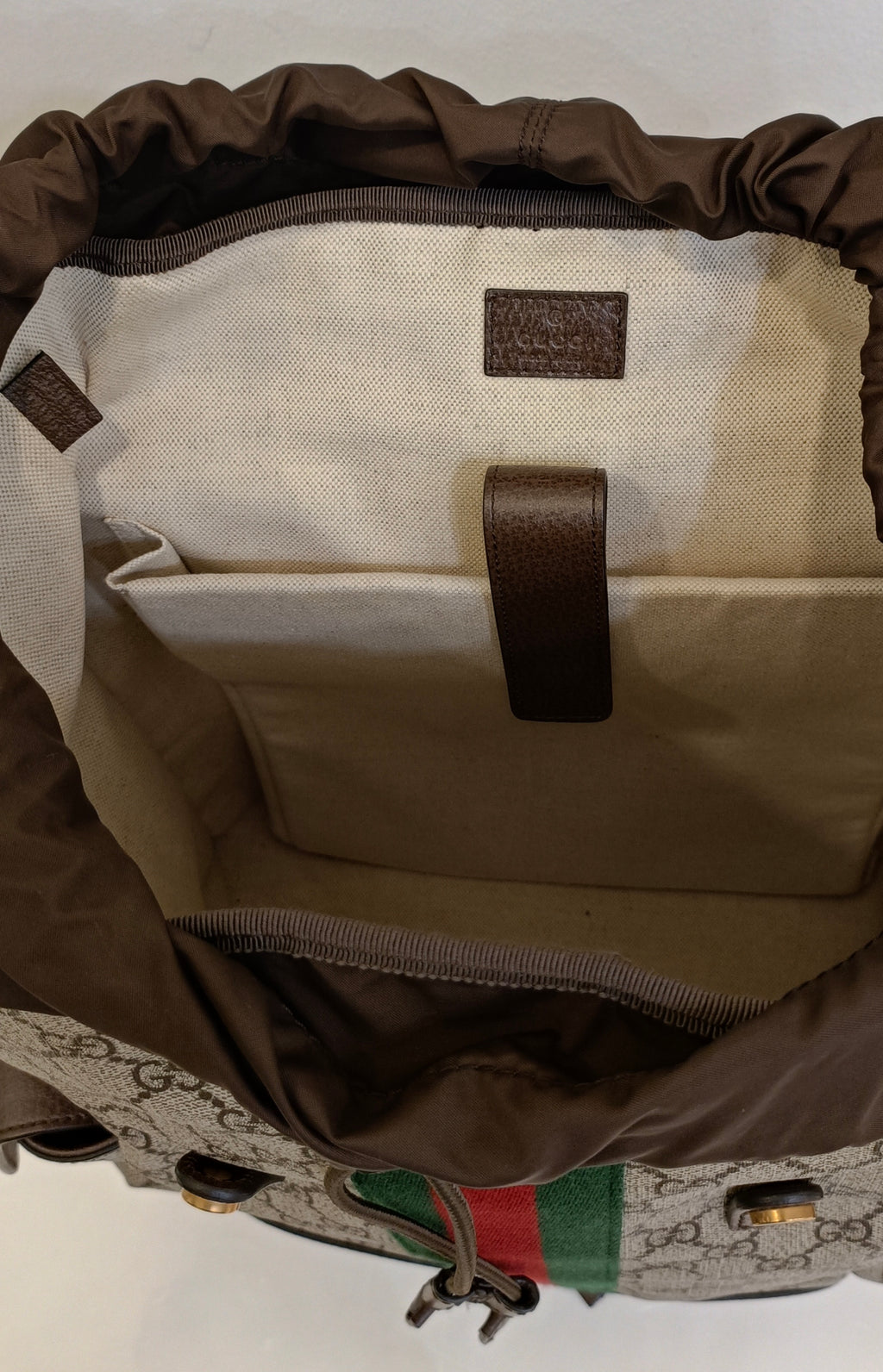 Gucci Ophidia GG Supreme Backpacks-Light Brown-Leather
