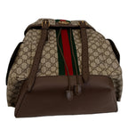 Gucci Ophidia GG Supreme Backpacks-Light Brown-Leather