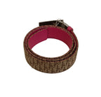 Christian Dior Belt-Leather & canvas/Beige Trotter Pin/Pink Inside/Size : L= 29"