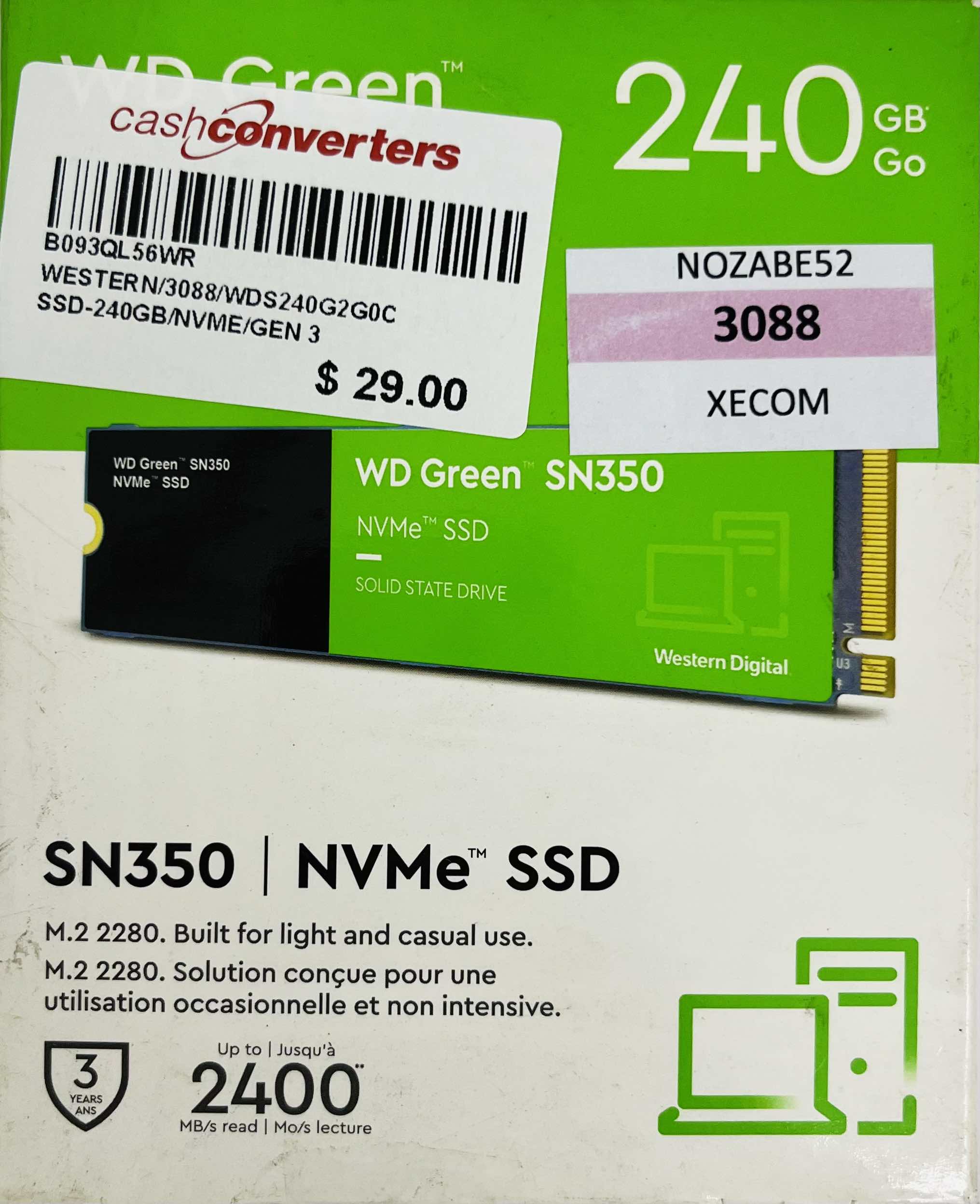Western Digital 240GB WD Green SN350 NVMe Internal SSD