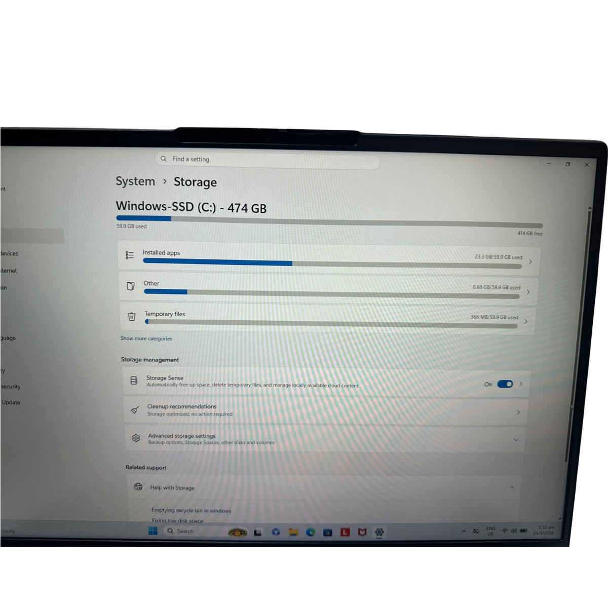 Lenovo ThinkBook 16 G7 ARP 16" WUXGA Laptop, AMD Ryzen 5 7535HS 3.3GHz, 16GB RAM, 512GB SSD, Windows 11 Pro, Arctic Gray