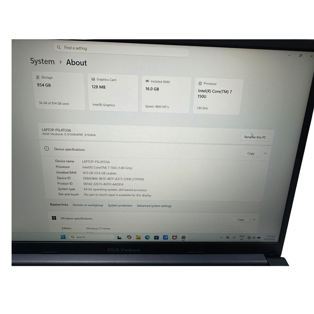 ASUS Vivobook 15.6" Laptop Intel Core 7 150U