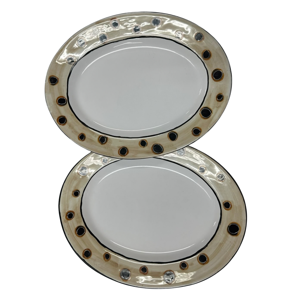 Lane Crawford Dinner Plates Oval Shape 2 Pc