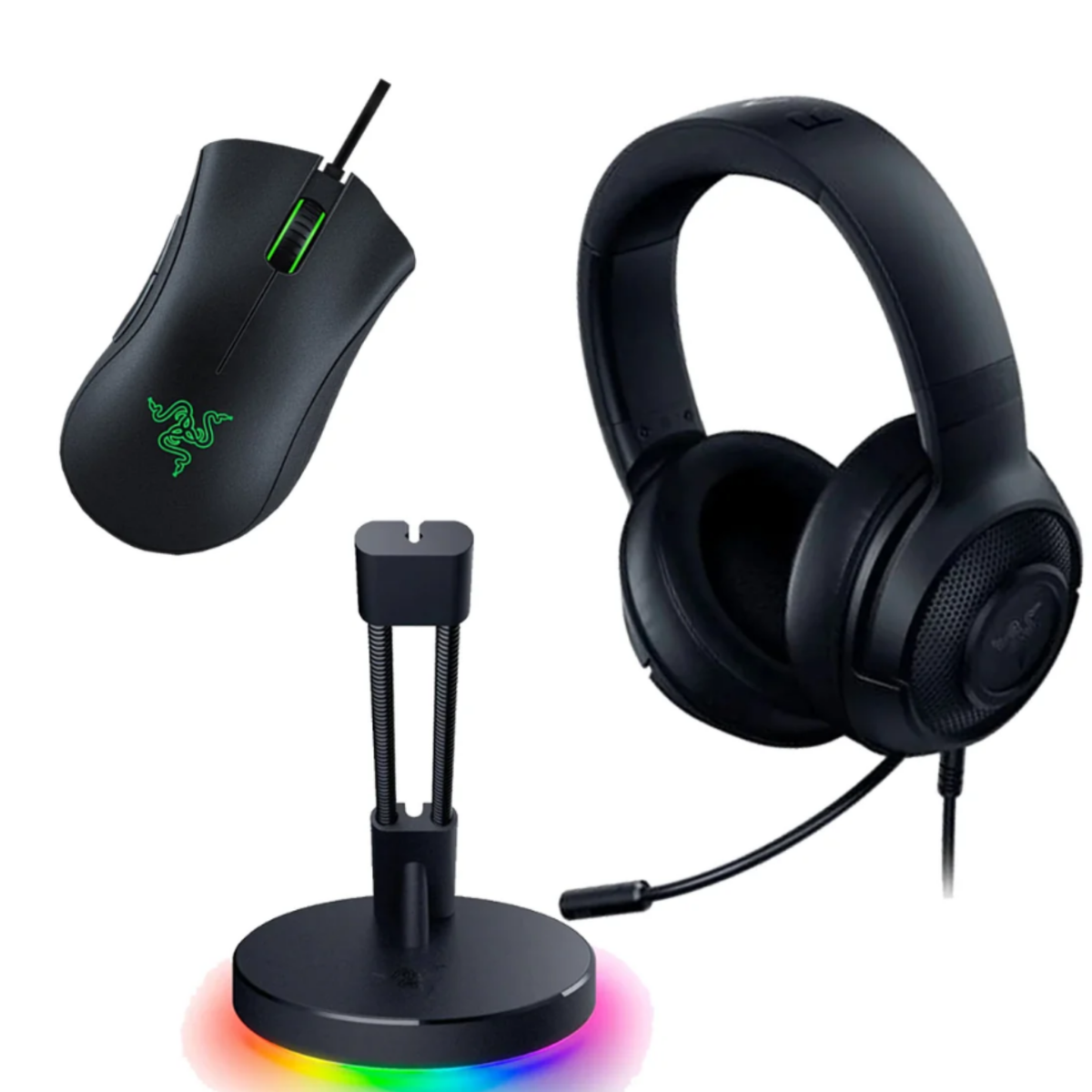 Razer Game On Bundle  Deathadder Essential, Kraken X Lite, Mouse Bungee V3 Chroma